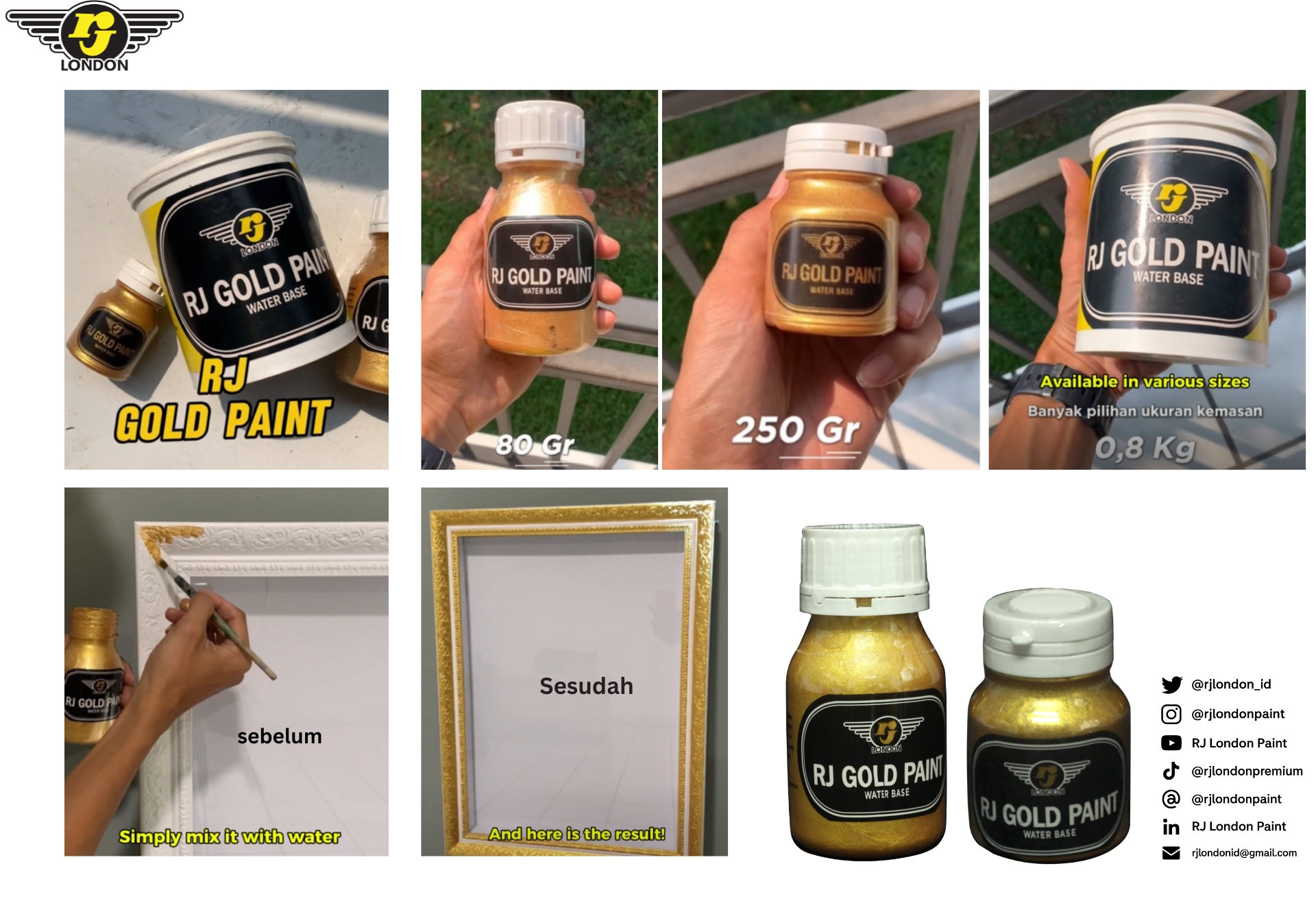 Cat Gold untuk Bingkai dan Dekorasi Rumah, Ini Cara Menggunakan RJ Gold Paint dengan Benar